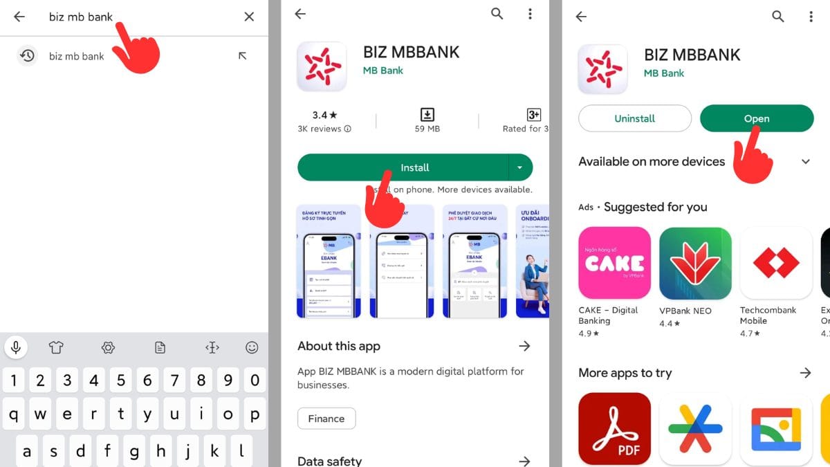 Cách tải App Biz MB Bank về điện thoại