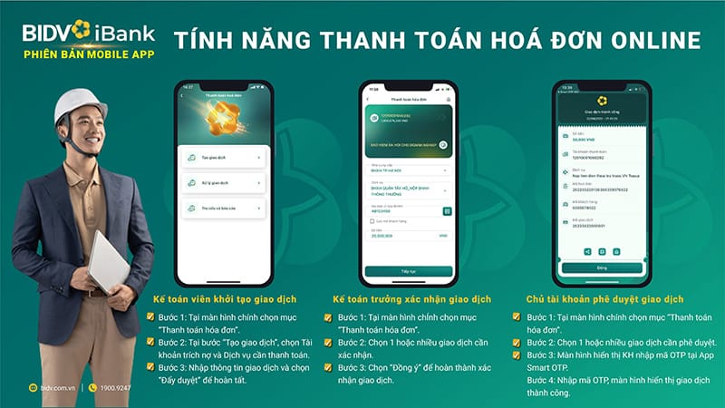 Chức năng thanh toán hóa đơn trực tuyến của BIDV iBank 