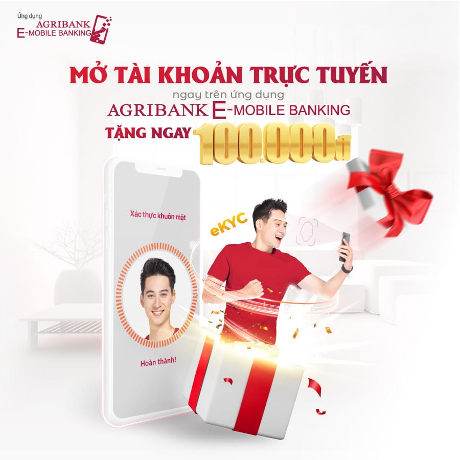 Ưu đãi khi mở tài khoản trực tuyến trên ứng dụng Agribank E-Mobile Banking