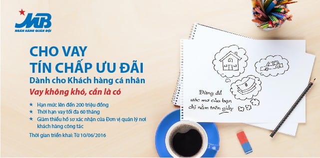 Vay tín chấp MB Bank với nhiều ưu đã thời gian vay tối đa lên đến 60 tháng