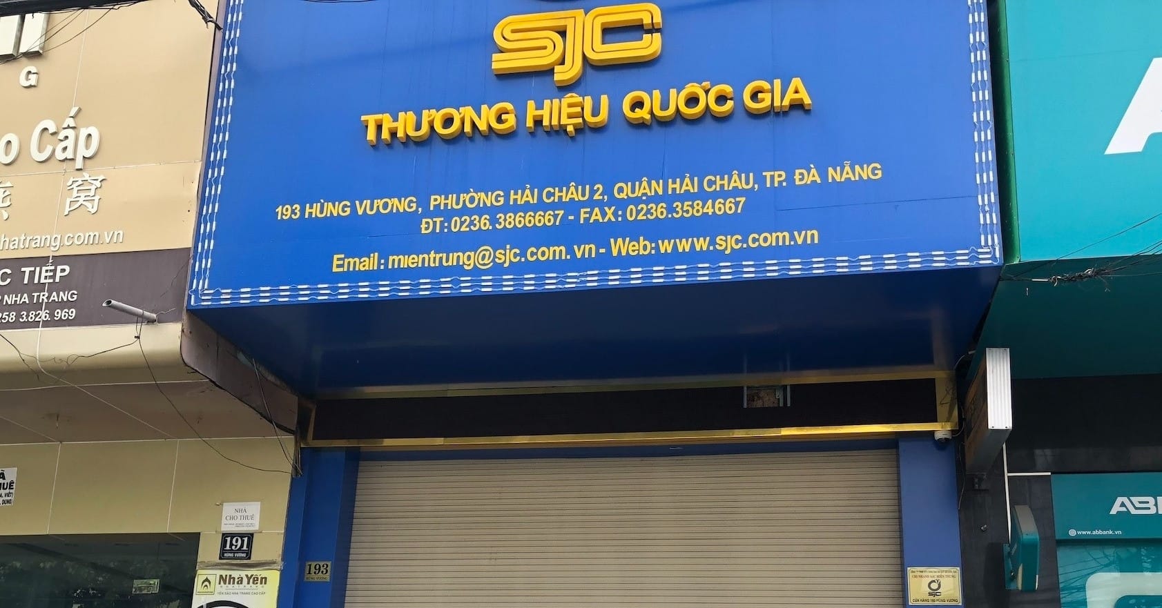 Vàng SJC chi nhánh miền trung