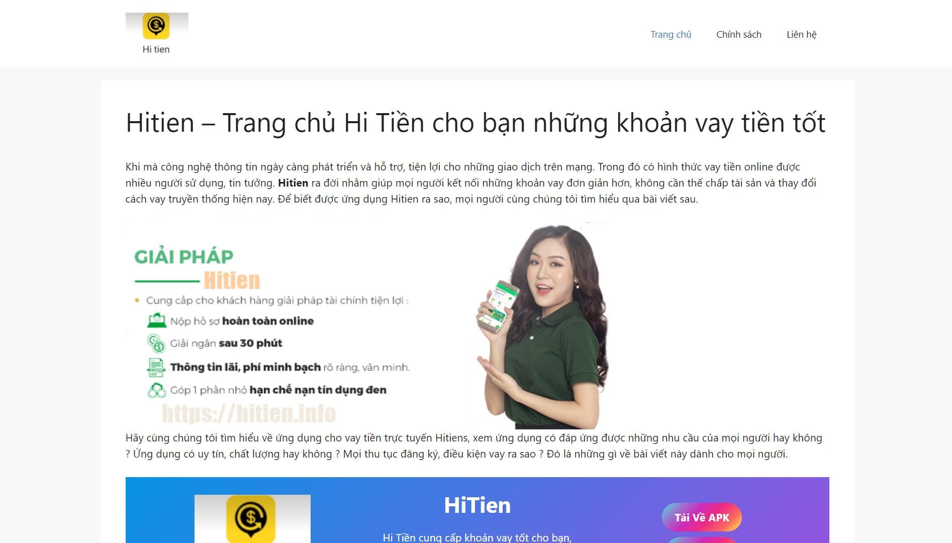 Hitien - App Vay Tiền Online Uy Tín, Giải Ngân Chỉ Trong 30 Phút